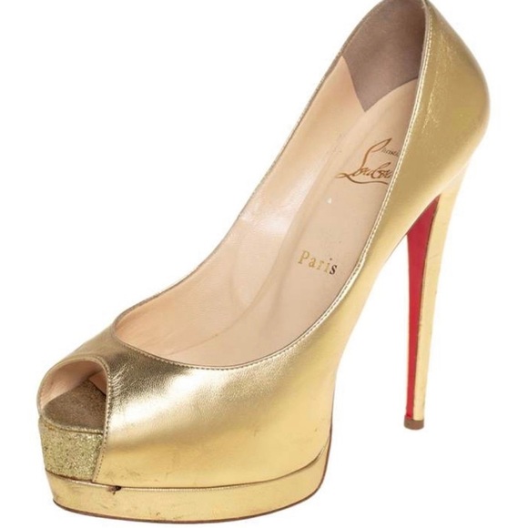 Christian louboutin Palais royal gold heel - Picture 3 of 3